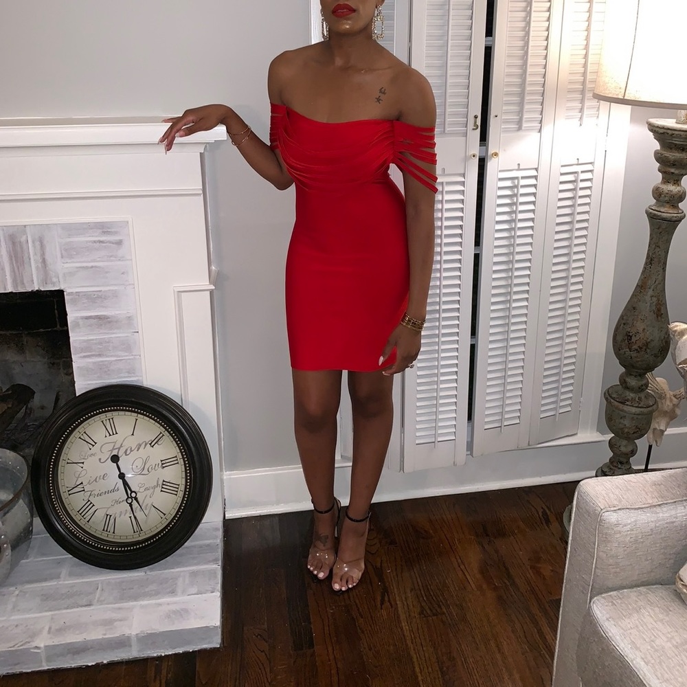 Red Miss Circle Bandage Dress - Perfect Condition